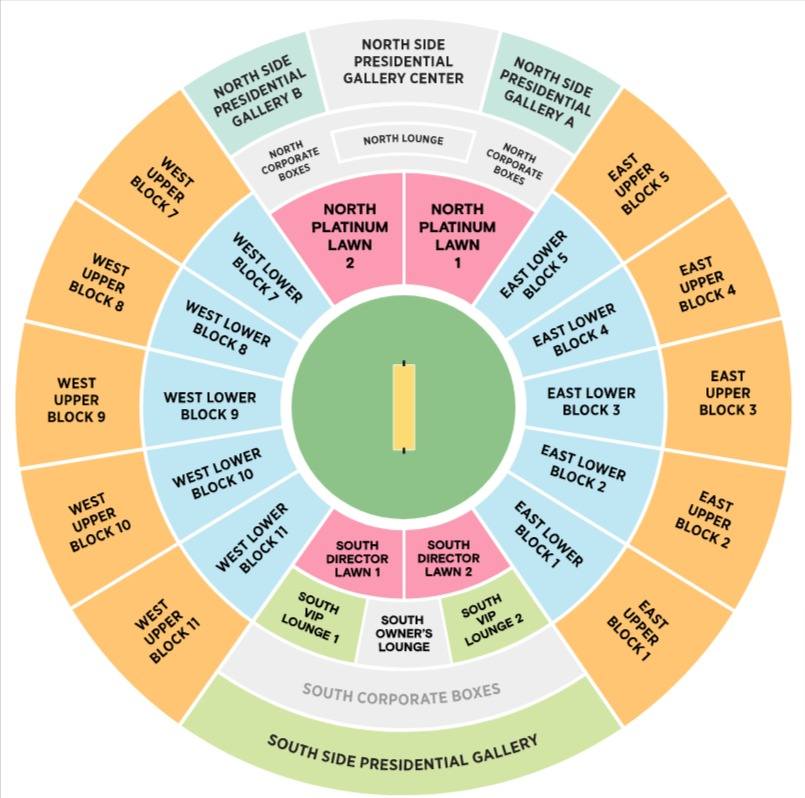 Stadium Map for Eden Gardens, Kolkata, West Bengal